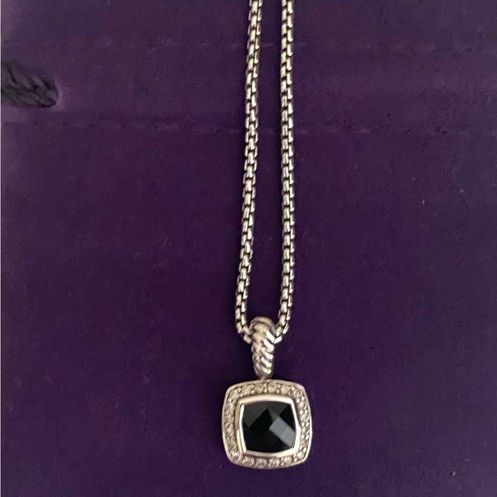 David Yurman Albion petite pendant w/semi precious stone and diamonds on chain